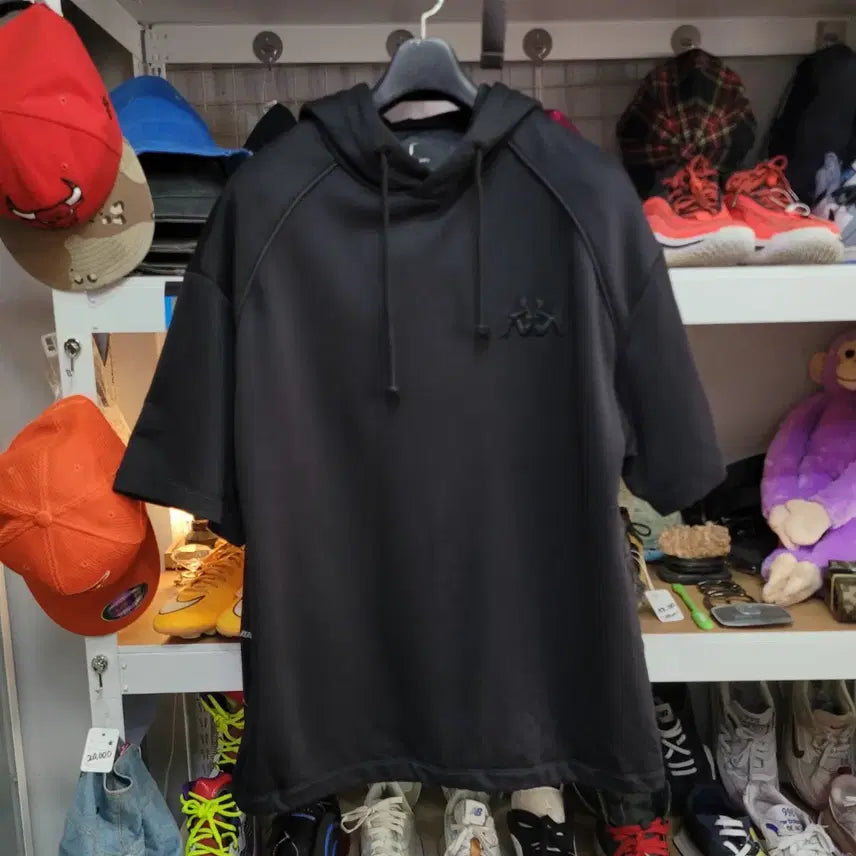 [BUNJANG] JUUN.J x Kappa Black Hoodie T-Shirt Size S / juun.j kappa 준지x카파 후드 반팔 블랙