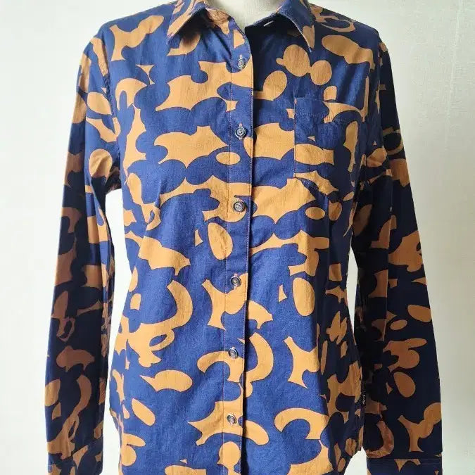 [BUNJANG] Louis Castel Women's 100% Cotton Patterned Shirt / 루이까스텔 여성셔츠 95 새상품