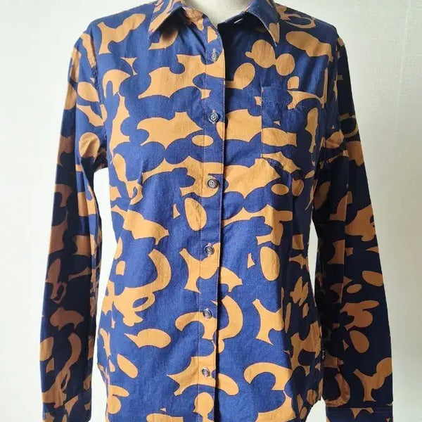 [BUNJANG] Louis Castel Women's 100% Cotton Patterned Shirt / 루이까스텔 여성셔츠 95 새상품