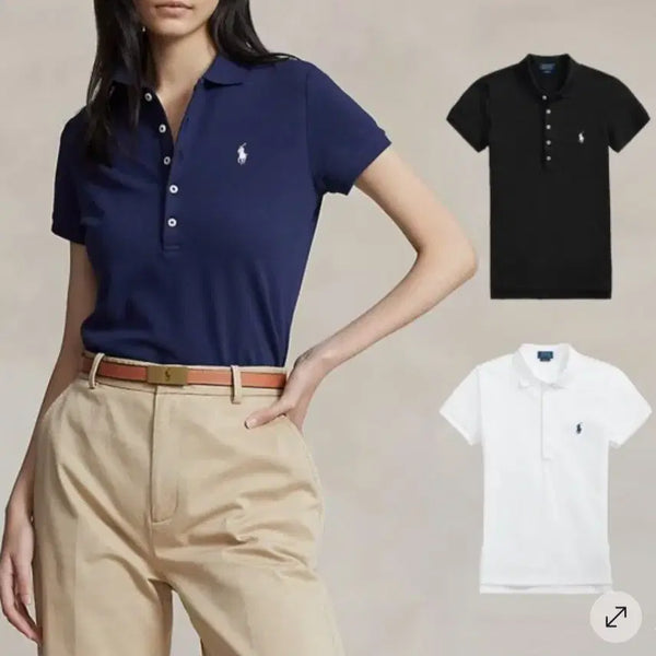 [BUNJANG] Polo Ralph Lauren Women's Slim Fit PK Short Sleeve T-Shirt / 폴로 슬릿핏 여성 PK 반팔 티셔츠