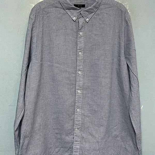 [BUNJANG] DAKS Men's Linen Cotton Blend Casual Shirt Navy Blue XL (105) / DAKS 닥스 남자 리넨 면 혼방 캐주얼셔츠 네이비블루 XL 105