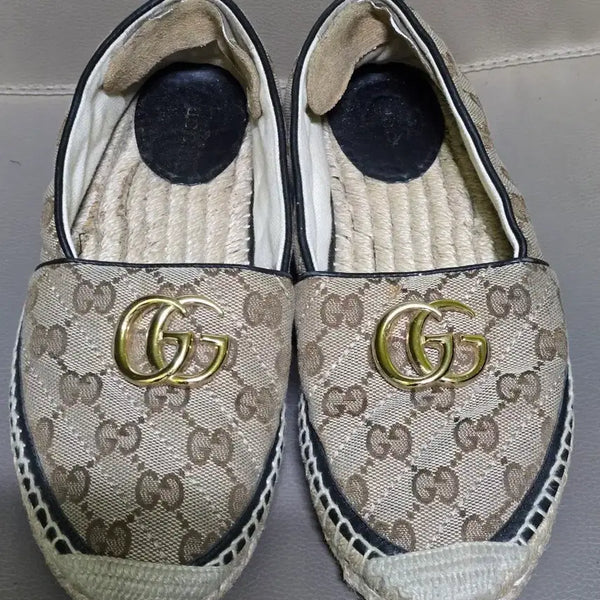 [BUNJANG] Gucci GG Logo Espadrille Slip-On Flats / 구찌 GG 로고 에스파드류 슬립온