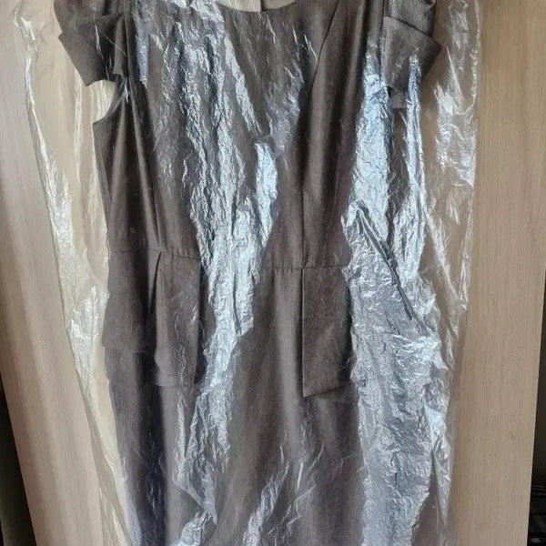 [BUNJANG] Brown Short-Sleeve Dress - Suit Style / 브라운 반팔 원피스 정장 스타일