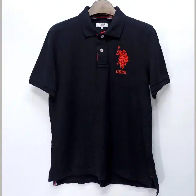 [BUNJANG] US Polo Assn. Genuine Cotton Pique Polo T-Shirt Black Size 95 / US 폴로 아산 정품 카라 티셔츠 95 H-823