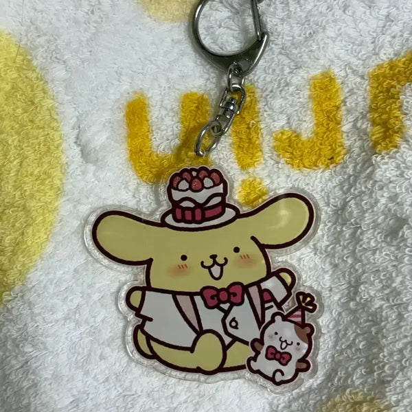 [BUNJANG] Pompompurin 2024 Birthday Limited Acrylic Keychain / 2024 폼폼푸린 카페한정 생일 굿즈 아크릴 키링