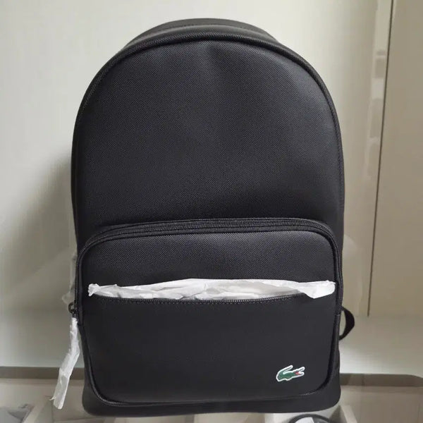[BUNJANG] Lacoste Crocodile Logo Black Backpack / 라코스테 악어 로고 블랙 백팩