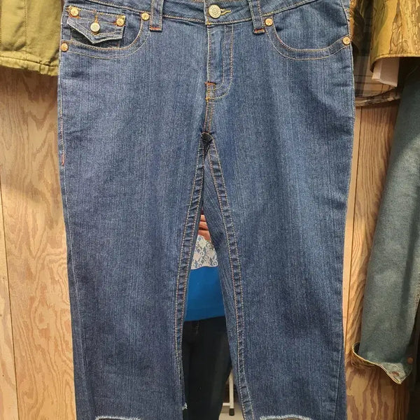 [BUNJANG] True Religion Section #503 Big T 7/8 Length Low-Rise Denim Jeans / [정품] 트루릴리전 빅T 로우라이즈 7부데님(실측 33-34인치/골반)