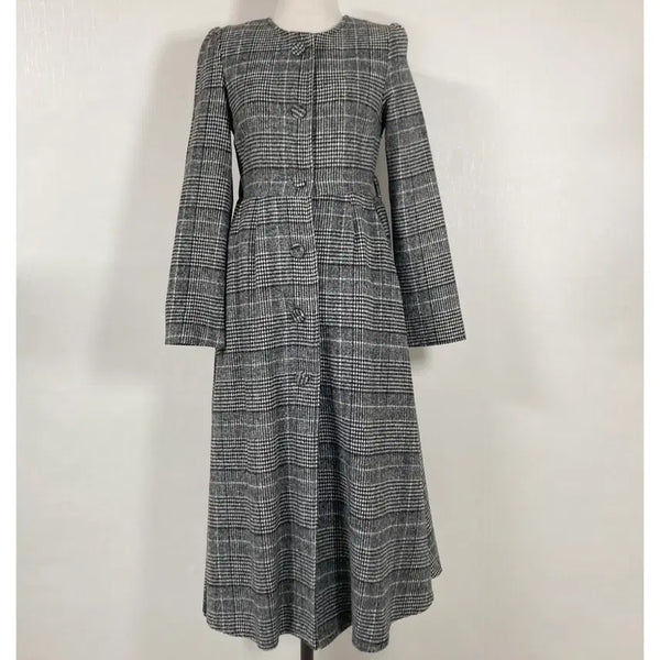 [BUNJANG] Hohosangjeom Women's Long Button Dress / 여청체크롱단추원피스M호호상점