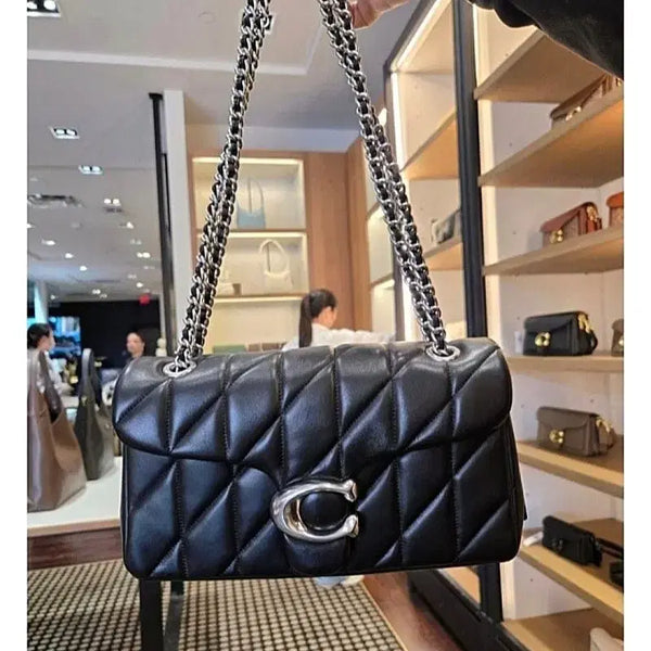 [BUNJANG] Coach Quilted Tabby Chain Shoulder Bag Black/Gold Size 26 / 코치 퀄팅 태비 체인 숄더백 [블랙/골드] 26사이즈