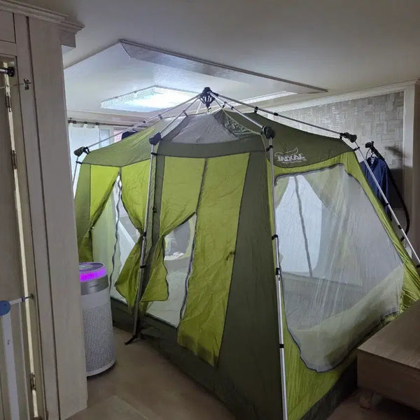 [BUNJANG] JACKAL 2-Room Pop-Up Tent Green / 쟈칼 JACKAL 팝업 텐트 그린 캠핑용