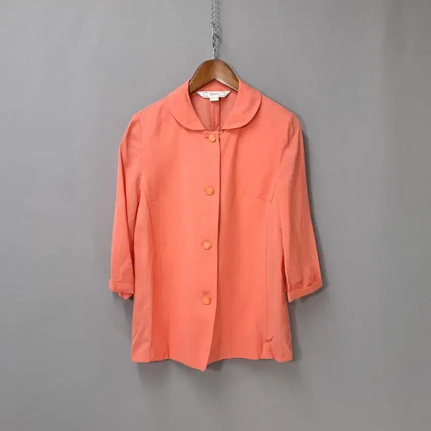 [BUNJANG] IOIIOI Round Collar 8-Sleeve Orange Jacket / IOIIOI 둥근 카라 8부소매 오렌지 자켓