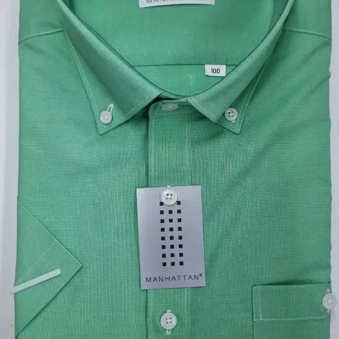 [BUNJANG] Domestic Short Sleeve Shirt Light Green New / 국산 반팔 셔츠 라이트그린 새상품