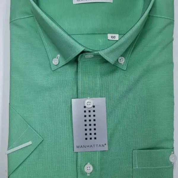 [BUNJANG] Domestic Short Sleeve Shirt Light Green New / 국산 반팔 셔츠 라이트그린 새상품
