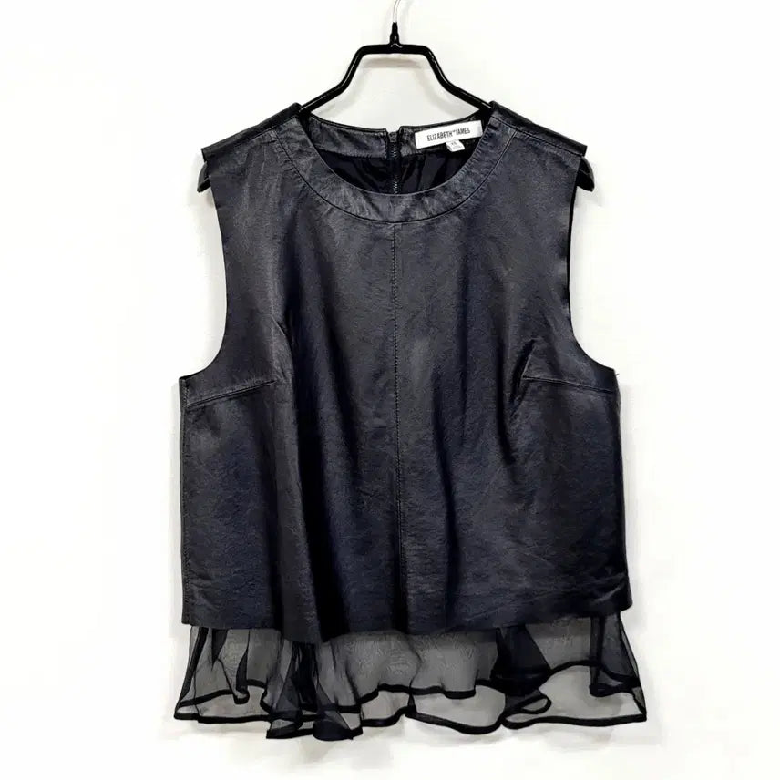 [BUNJANG] Elizabeth and James Silk Ruffle Layered Lambskin Blouse / 엘리자베스 앤 제임스 오간자 실크 러플 레이어드 램스킨  K738