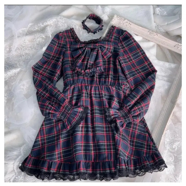 [BUNJANG] Maz Primiero Check Choker Dress One-Piece / 마즈 프리메로 체크 초커원피스