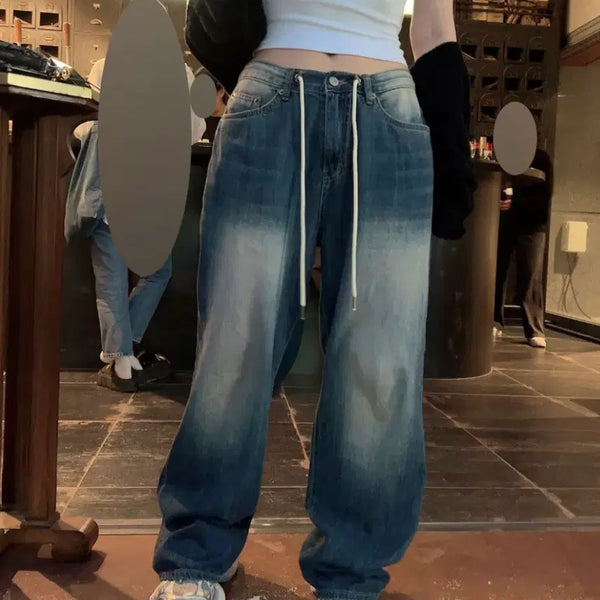 [BUNJANG] Hipnatic Summer String Low-Rise Wide Pants / 히프나틱 썸머스트링 로우라이즈 와이드팬츠