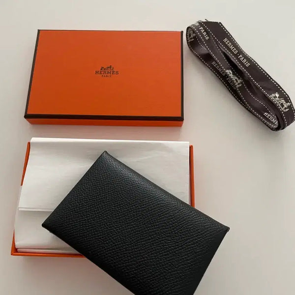 [BUNJANG] Hermes Calvi Card Holder Black / Hermes 에르메스 칼비 카드지갑 블랙 (풀박스)