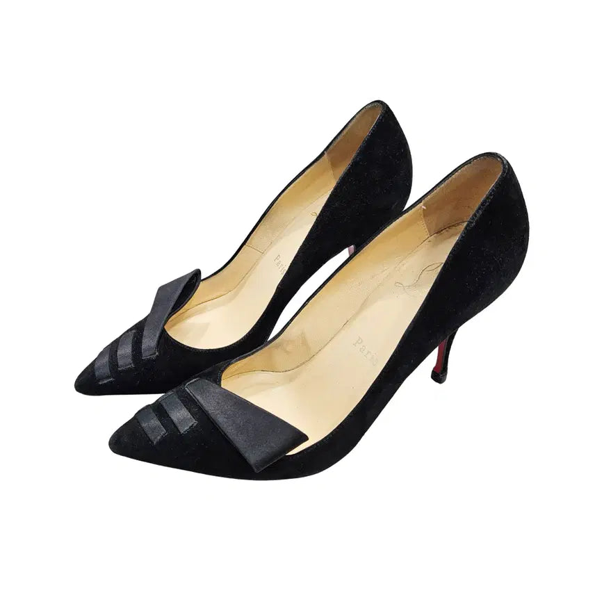 [BUNJANG] Christian Louboutin Black Suede Pumps Women's Shoes Size 37.5 / [37.5]크리스찬 루부탱 블랙 스웨이드 펌프스 여성 구두