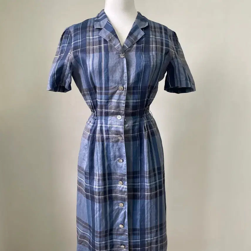 [BUNJANG] Burberry Check Linen Dress / Burberry 버버리 체크 리넨 원피스  J04340