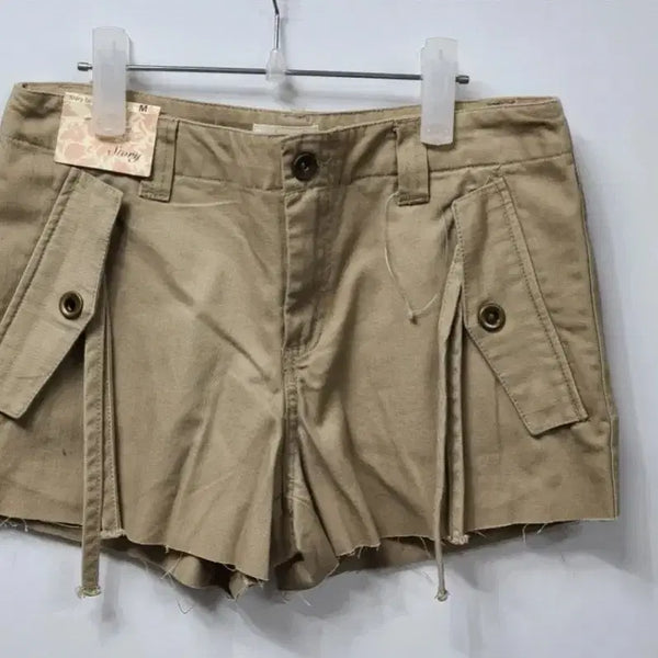[BUNJANG] Women's Cargo Cotton Shorts / 여성 카고 면반바지 숏팬츠 찢청 데님