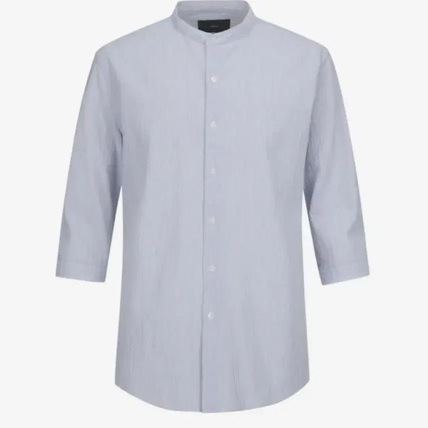 [BUNJANG] Andz Ice Cotton Band Collar 7/10 Sleeve Shirt SBL / [앤드지] 아이스코튼 밴드카라 7부 셔츠 SBL L