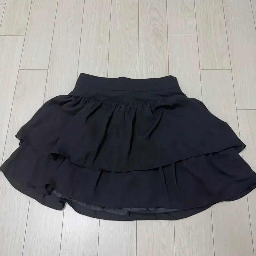 [BUNJANG] Black Chiffon Flare Skirt / 검정색 쉬폰 플레어 스커트