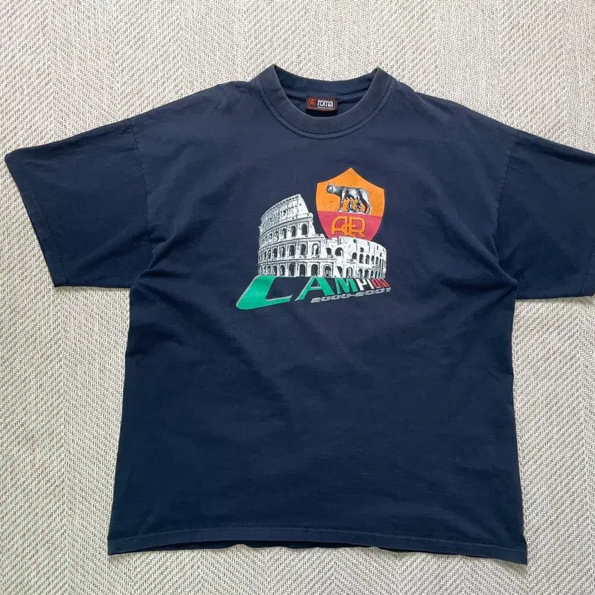 [BUNJANG] Vintage 01-02 AS Roma Short Sleeve Jersey T-Shirt / 빈티지 01-02 AS로마 유니폼 반팔티셔츠  J04348