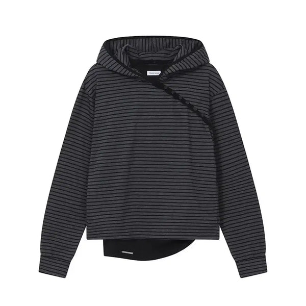 [BUNJANG] Miseki Seoul Button Layered Hoodie Charcoal / 미세키서울 버튼 레이어드 후디 차콜