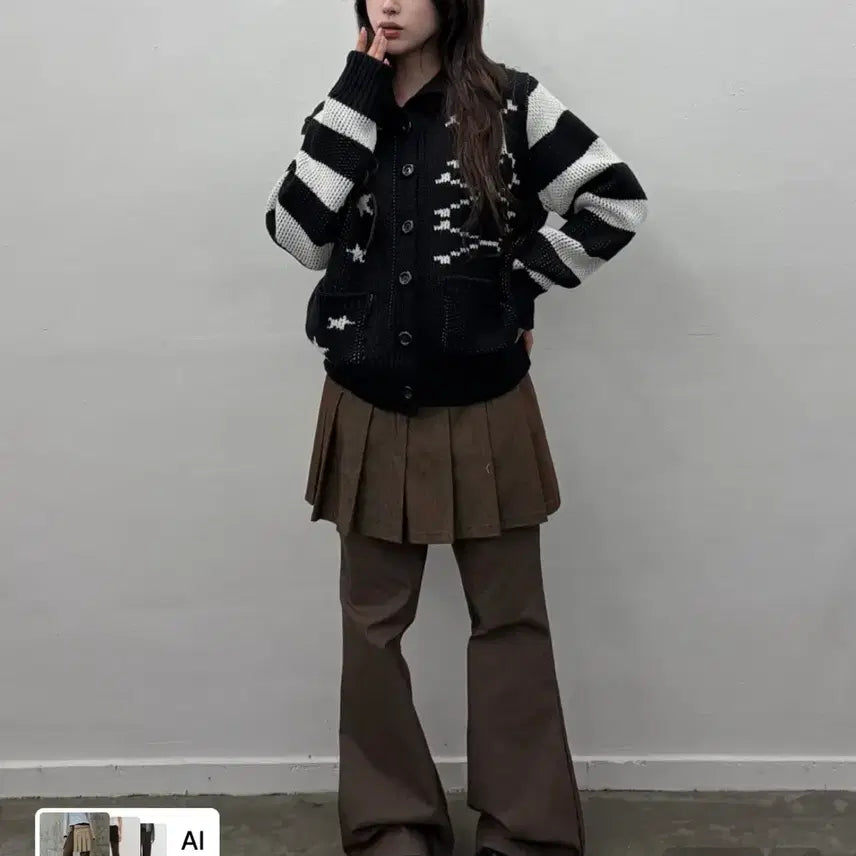 [BUNJANG] Love Is True Denim Pleated Skirt Pants M / 러브이즈트루 데님플리츠 스커트 팬츠 M