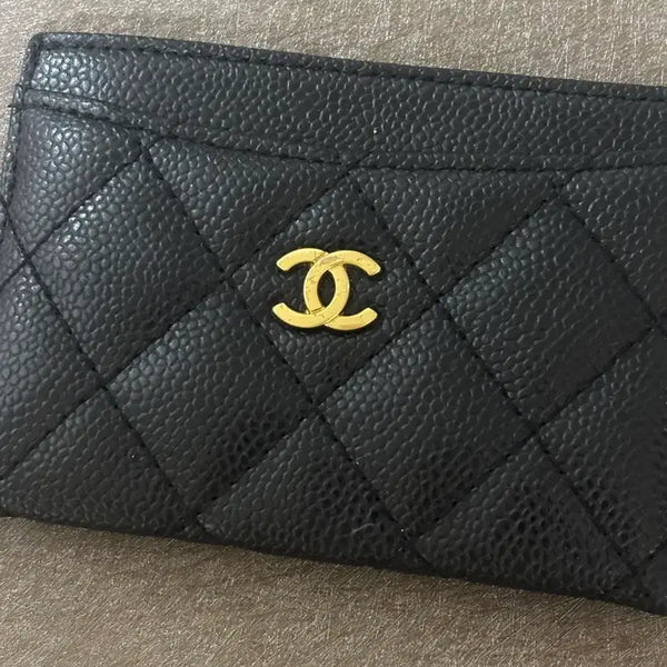 [BUNJANG] Chanel Quilted Card Holder with Gold Logo / 샤넬 카드지갑