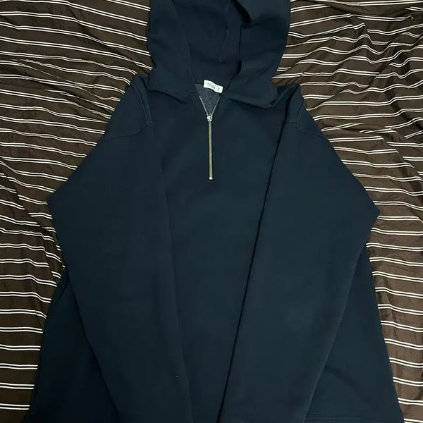 [BUNJANG] Nocturne Claim Relaxed Half Zip Hoodie Navy Size 3 / 노클레임 노클 릴렉스 하프 집 후디 네이비 3