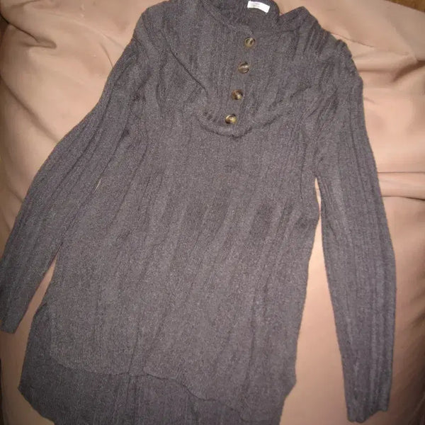 [BUNJANG] Japanese Vintage Grey Layered Knit Dress Mori Girl Style / 일본빈티지 그레이 레이어드 니트 원피스 하구미 모리걸