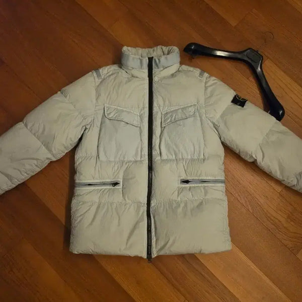 [BUNJANG] Stone Island 22FW Crinkle Reps Down Jacket Pearl Grey S / 스톤아일랜드 22FW 크링클랩스 패딩 펄그레이 S 백화점정품