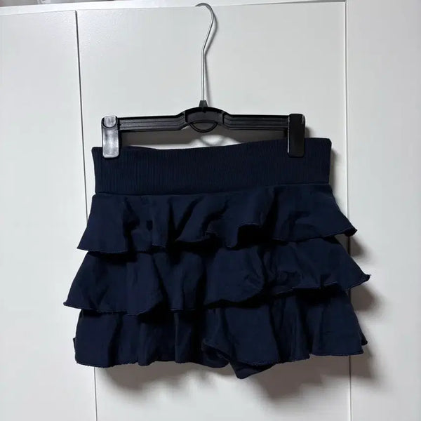 [BUNJANG] New New Frill Kkangkang Navy Skirt / 브멜깔 뉴뉴 프릴 캉캉 네이비 스커트