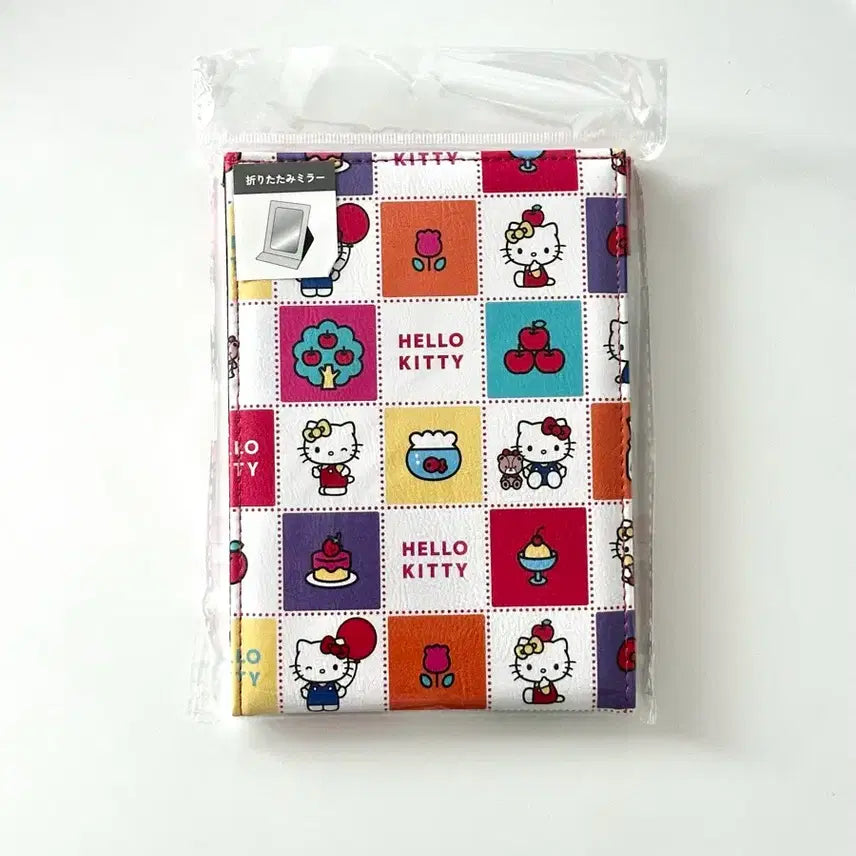 [BUNJANG] Hello Kitty Classic Pattern Folding Tabletop Mirror / 키티 고전 패턴 탁상 거울 접이식 거울 일본정품 헬로키티
