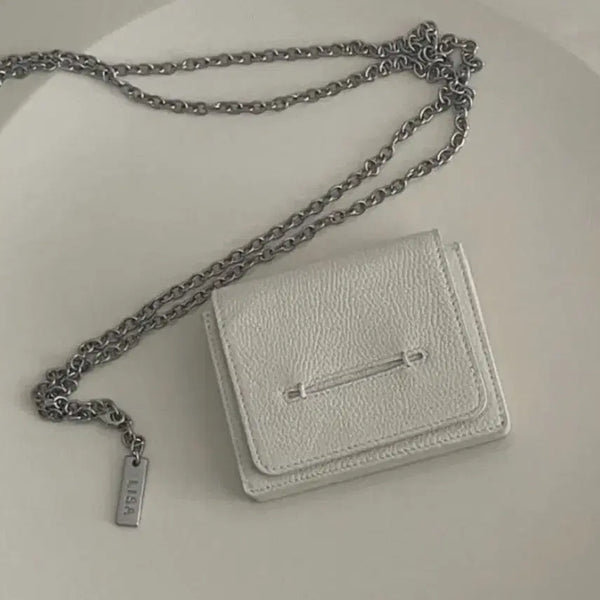 [BUNJANG] RISA Ivory Mini Chain Card Holder / 리자 아이보리 미니 체인 카드지갑