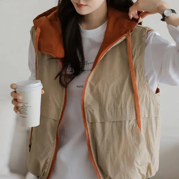[BUNJANG] Reversible Hooded Vest / 리버시블 후드 베스트(새옷)