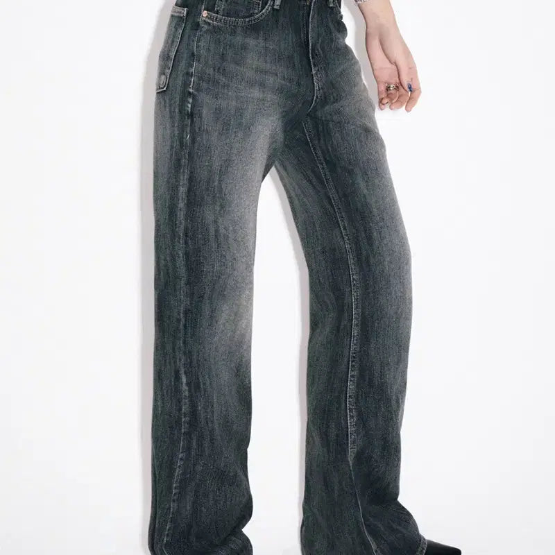 [BUNJANG] LOOPON Slab High Flare Jeans Light Blue / 루프온 슬랍 하이 플레어 진