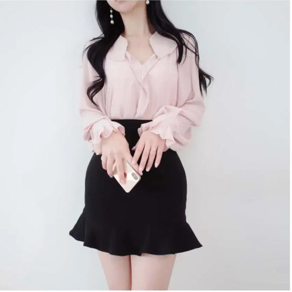 [BUNJANG] Frill Blouse / 프릴 블라우스