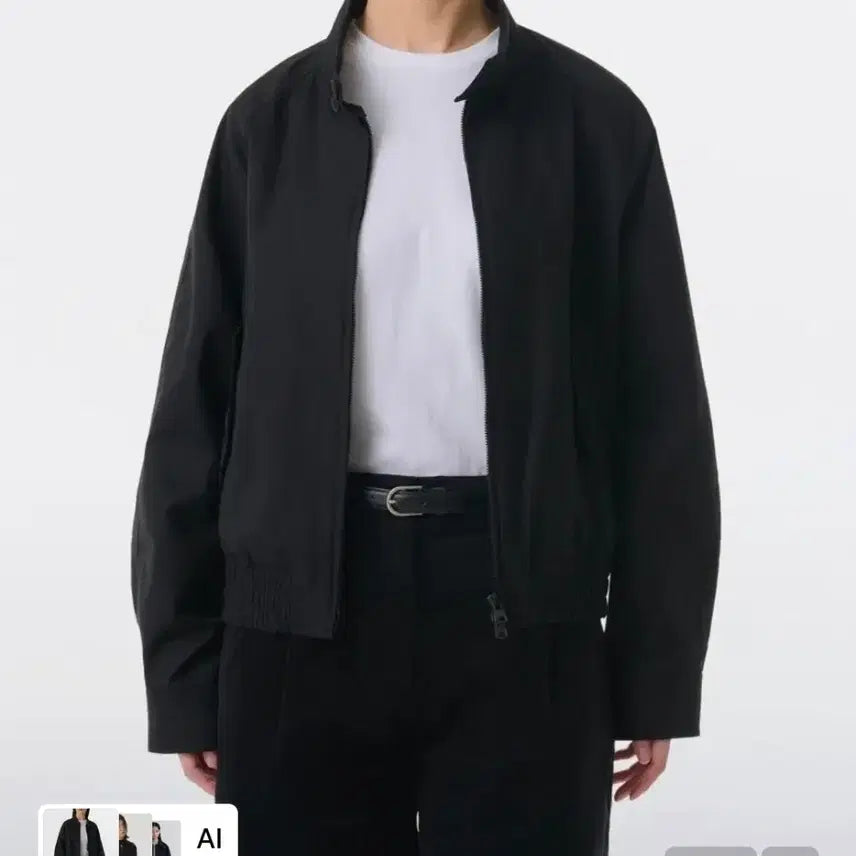[BUNJANG] Unstandard Women's Cotton Harrington Jacket (Black, M) / 무탠다드 우먼즈 코튼 해링턴 재킷 (블랙, M)