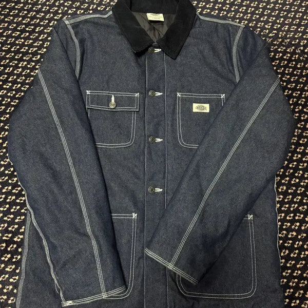 [BUNJANG] Dickies Denim Work Jacket Corduroy Collar Size L / 디키즈 데님 워크 자켓 코듀로이 카라 L사이즈