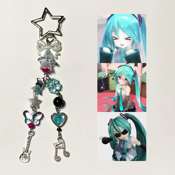[BUNJANG] Hatsune Miku Bead Keychain / 하츠네 미쿠 비즈키링