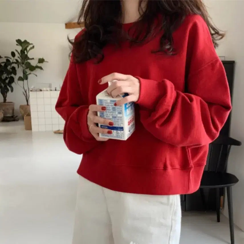 [BUNJANG] 98°C Made Paddington Semi-Crop Sweatshirt / (미착용) 98도씨 made. 패딩턴 세미크롭 맨투맨