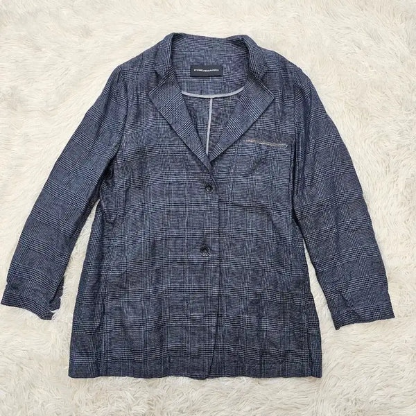[BUNJANG] Predan Women's Linen Checkered Jacket / 쁘레당 여성 린넨 체크무늬 자켓