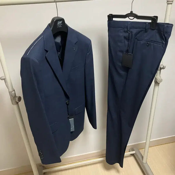 [BUNJANG] Jiyeu Fahrenheit Navy Suit Set Italian Guabello Legend Fabric / 지이크 파렌하이트 정장세트
