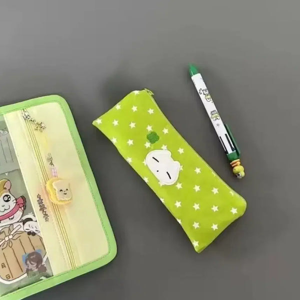 [BUNJANG] Green Pencil Case Brush Pouch / 연두 필통 브러쉬 파우치