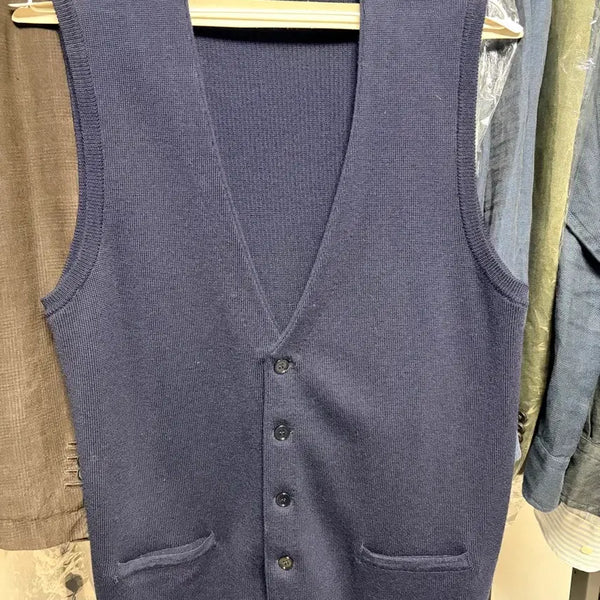 [BUNJANG] Lardini Knit Vest Navy 50 / 라르디니 니트 베스트 네이비 50
