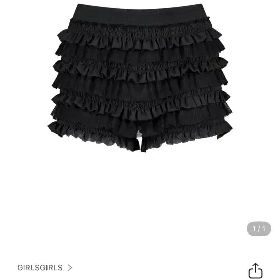 [BUNJANG] Girls Girls Pong Frill Shorts Black / 걸스걸스 퐁 프릴 반바지 쇼츠 블랙