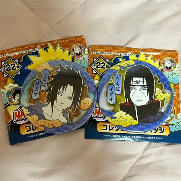 [BUNJANG] Naruto Jump Shop Original Art Can Badge Set - Sasuke & Itachi / 나루토 점프샵 원화 캔뱃지 사스케 이타치