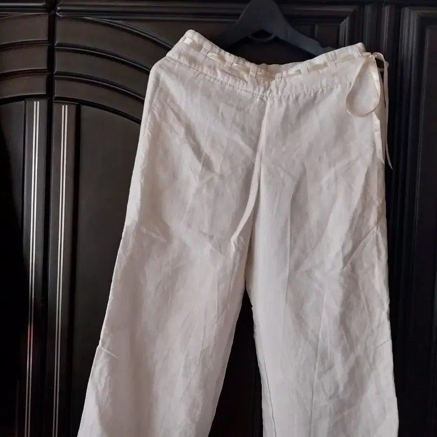 [BUNJANG] White Linen Wide Pants / 흰색 린넨 마 팬츠